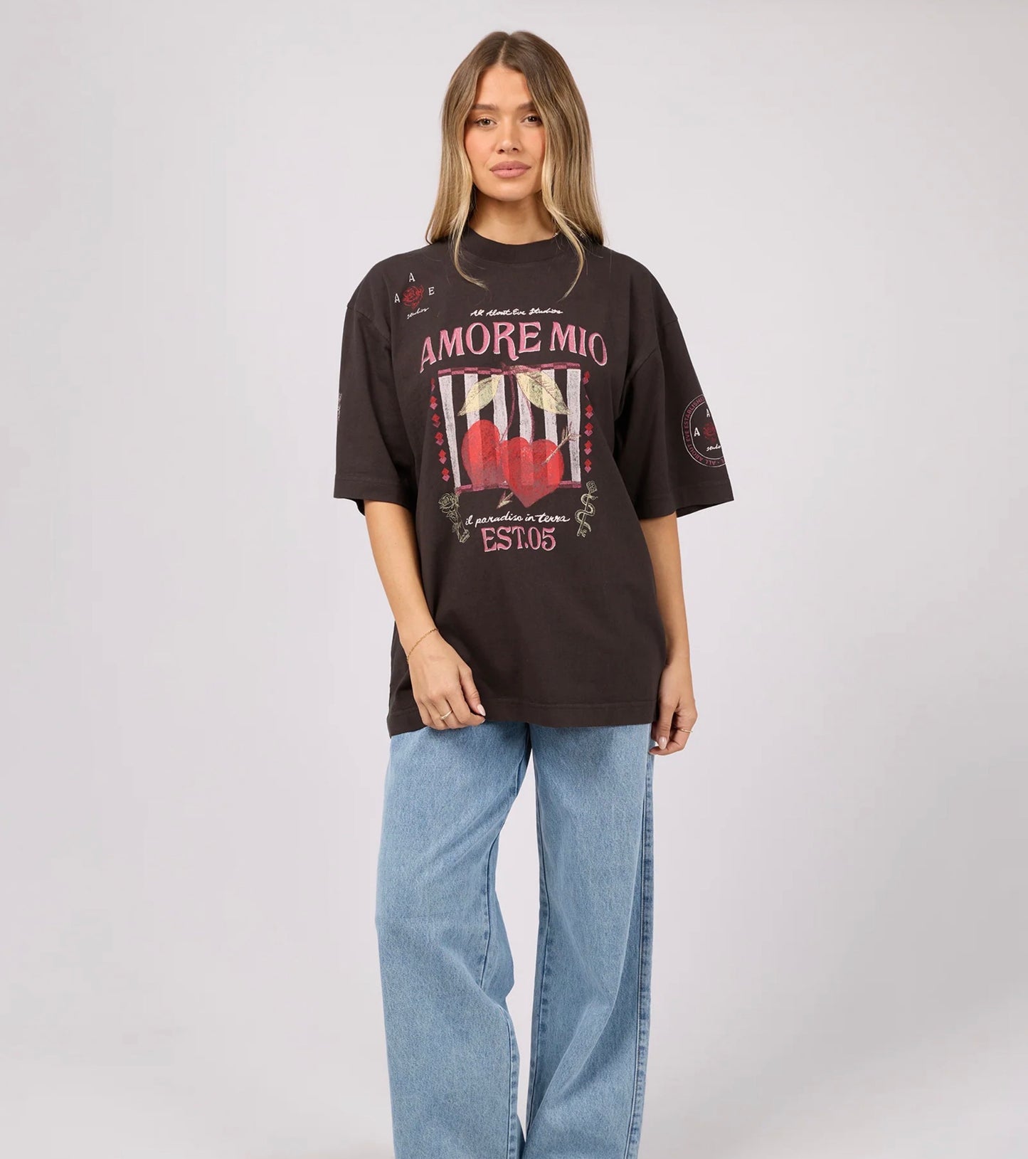 AURORA OVERSIZED TEE WASHED BLACK