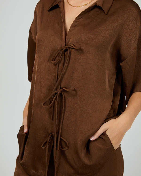 Gabriel Button Up Shirt - Brown