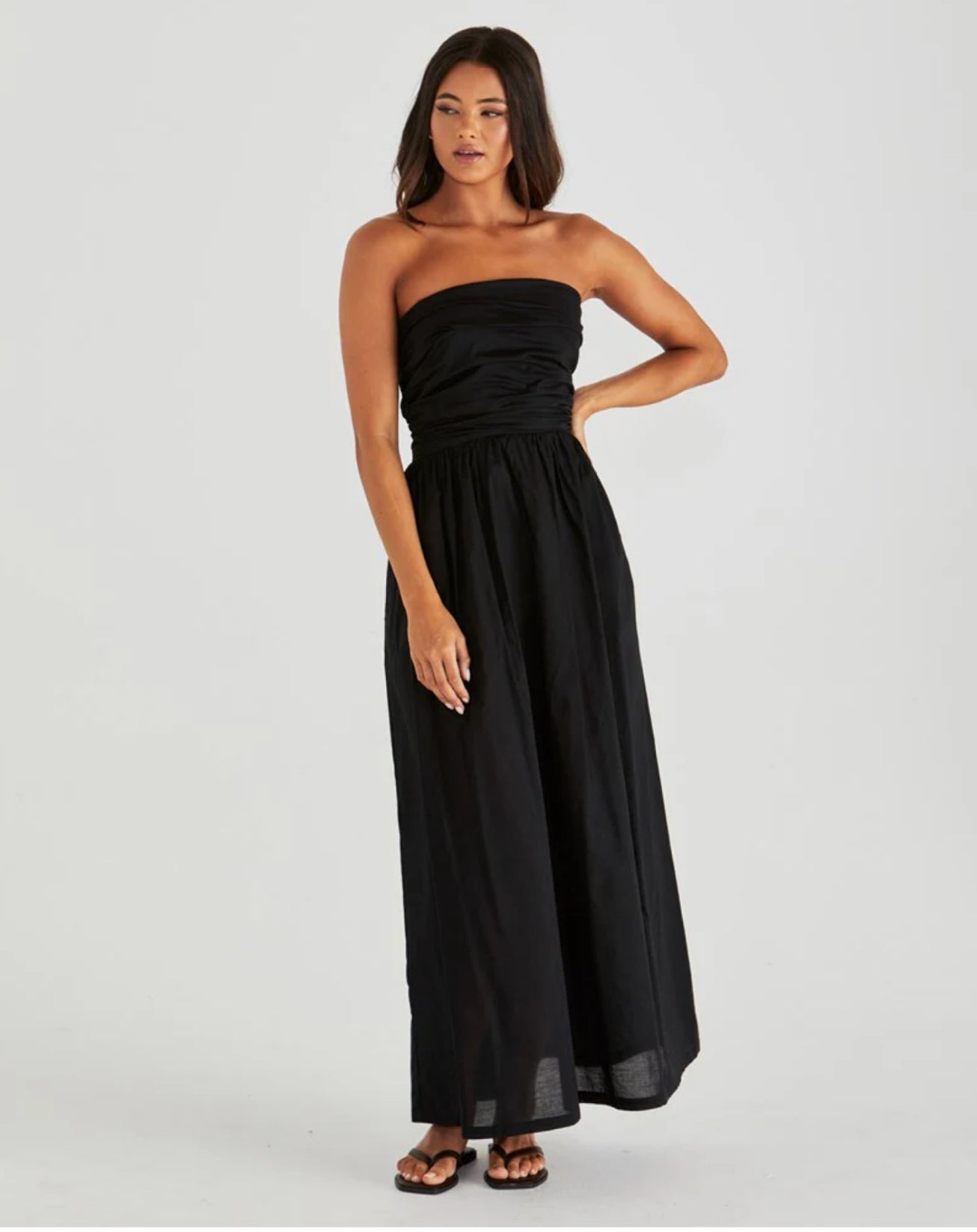 MINA STRAPLESS DRESS - BLACK
