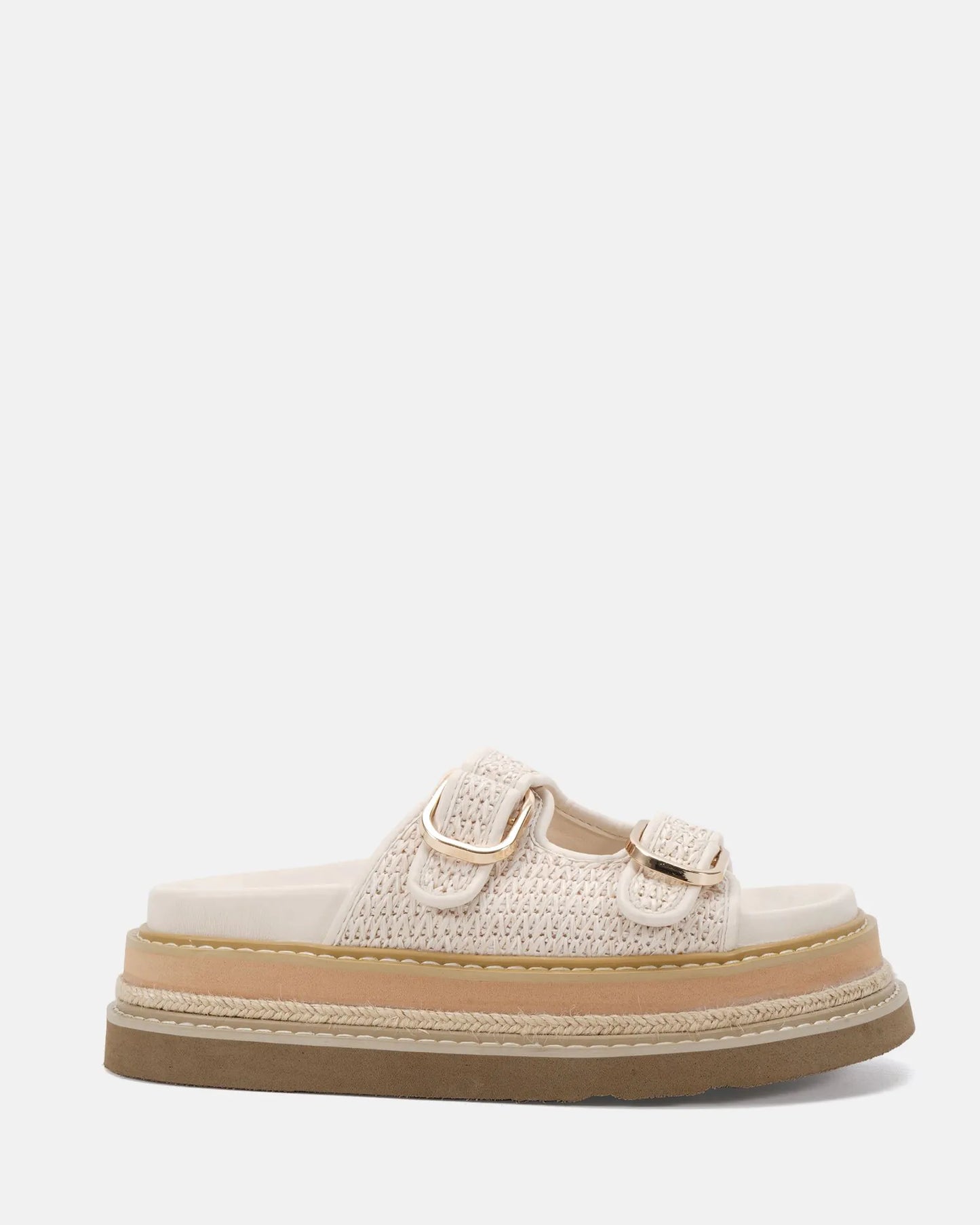 SARAIRA CREAM RAFFIA SANDALS