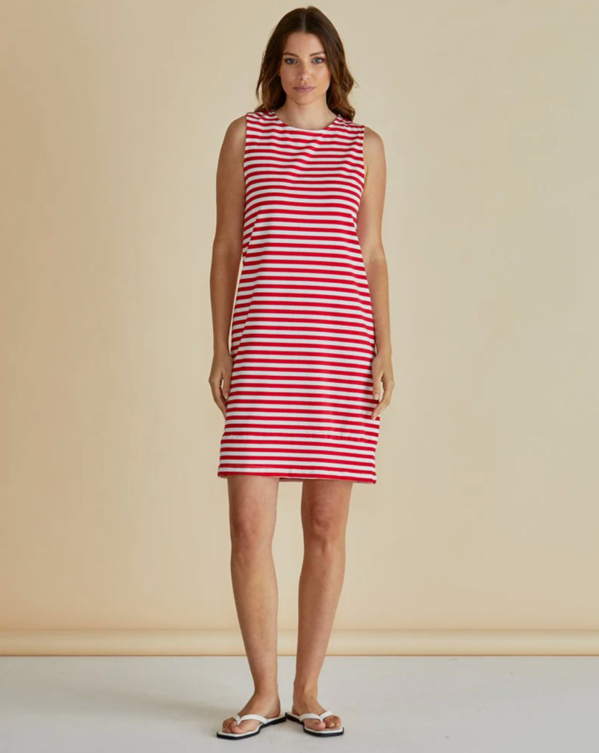 Tia Tank Dress - Red Stripe