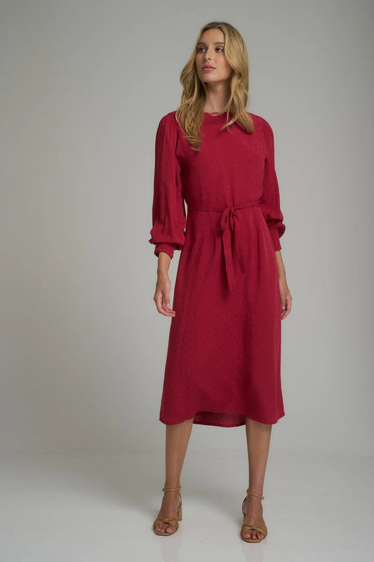 FOLKE WRAP DRESS - DARLINGTON FLORAL/CHERRY RED