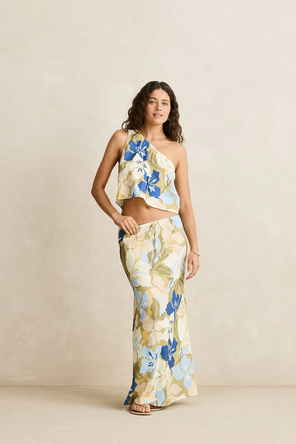 BLANCA FLORAL BIAS CUT MAXI SKIRT