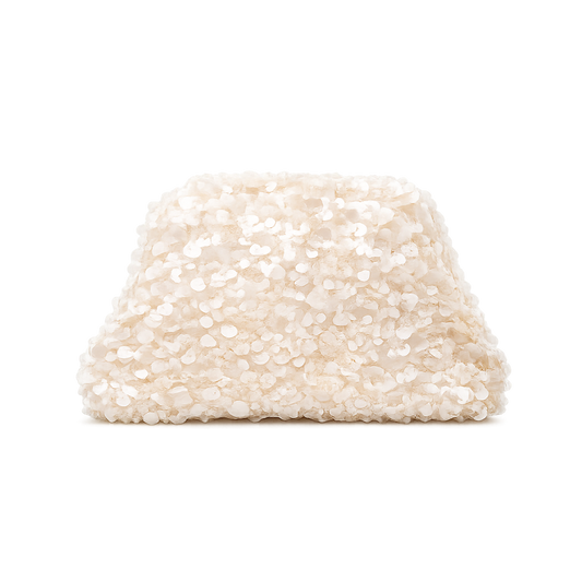 Tara Sequin Soft Clutch - White