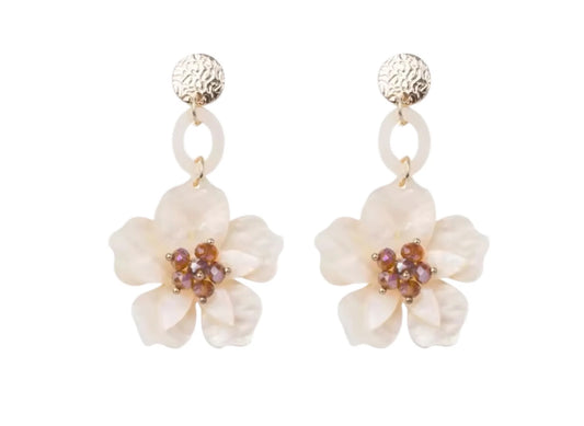 Keeley Milk Floral Statement Earrings