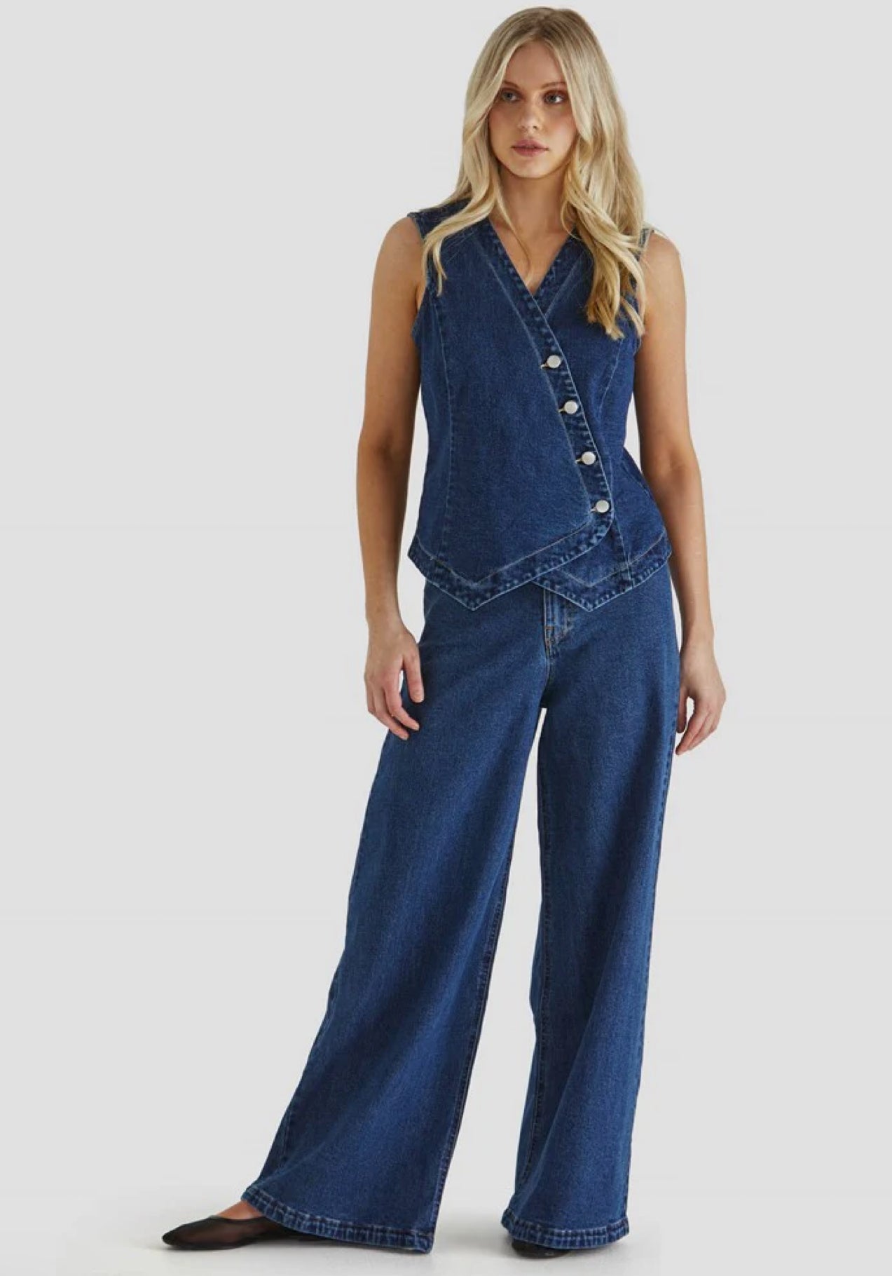 Marza Denim Vest - 78 Wash