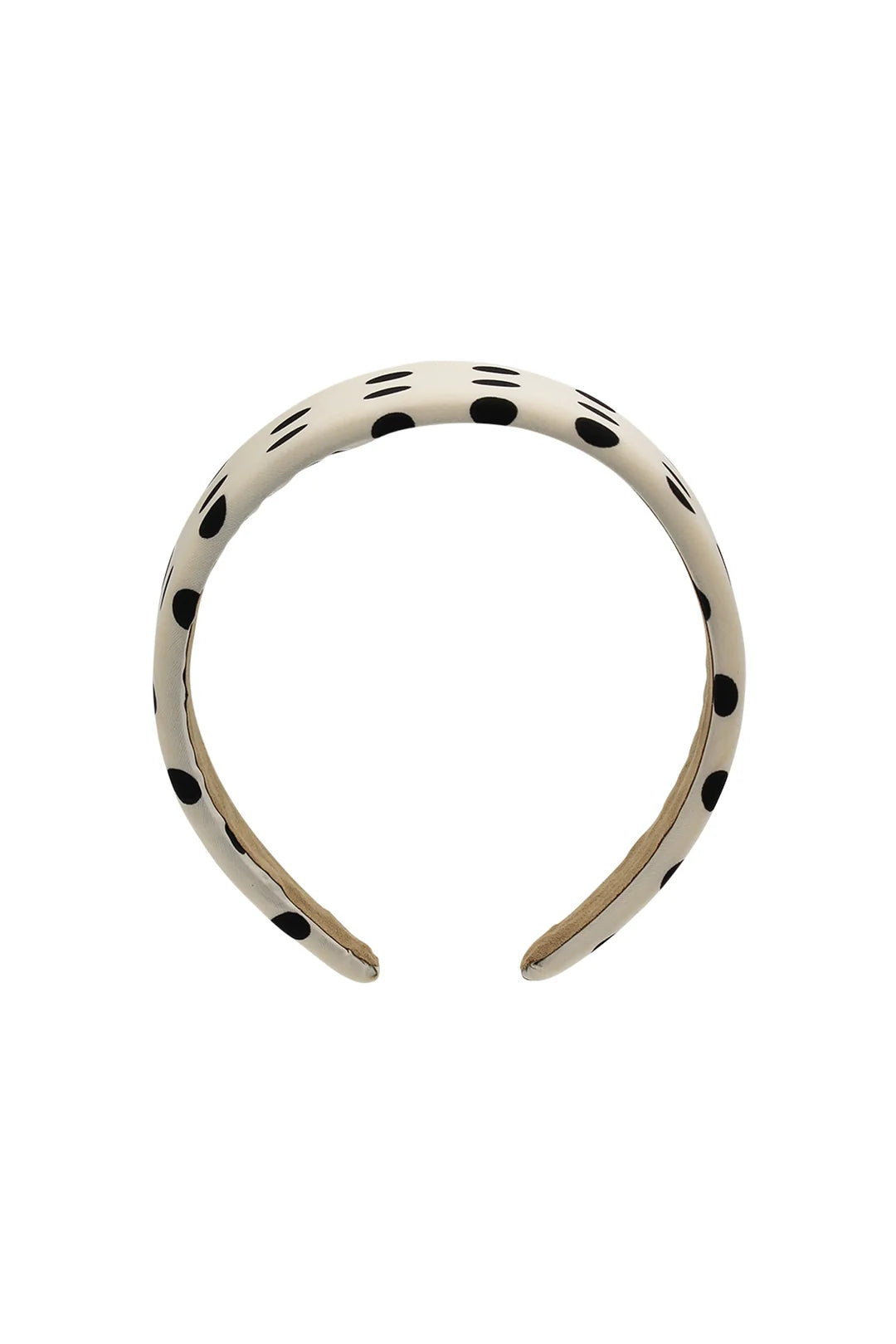 SLOANE HEADBAND - WHITE WITH BLACK POLKA DOTS