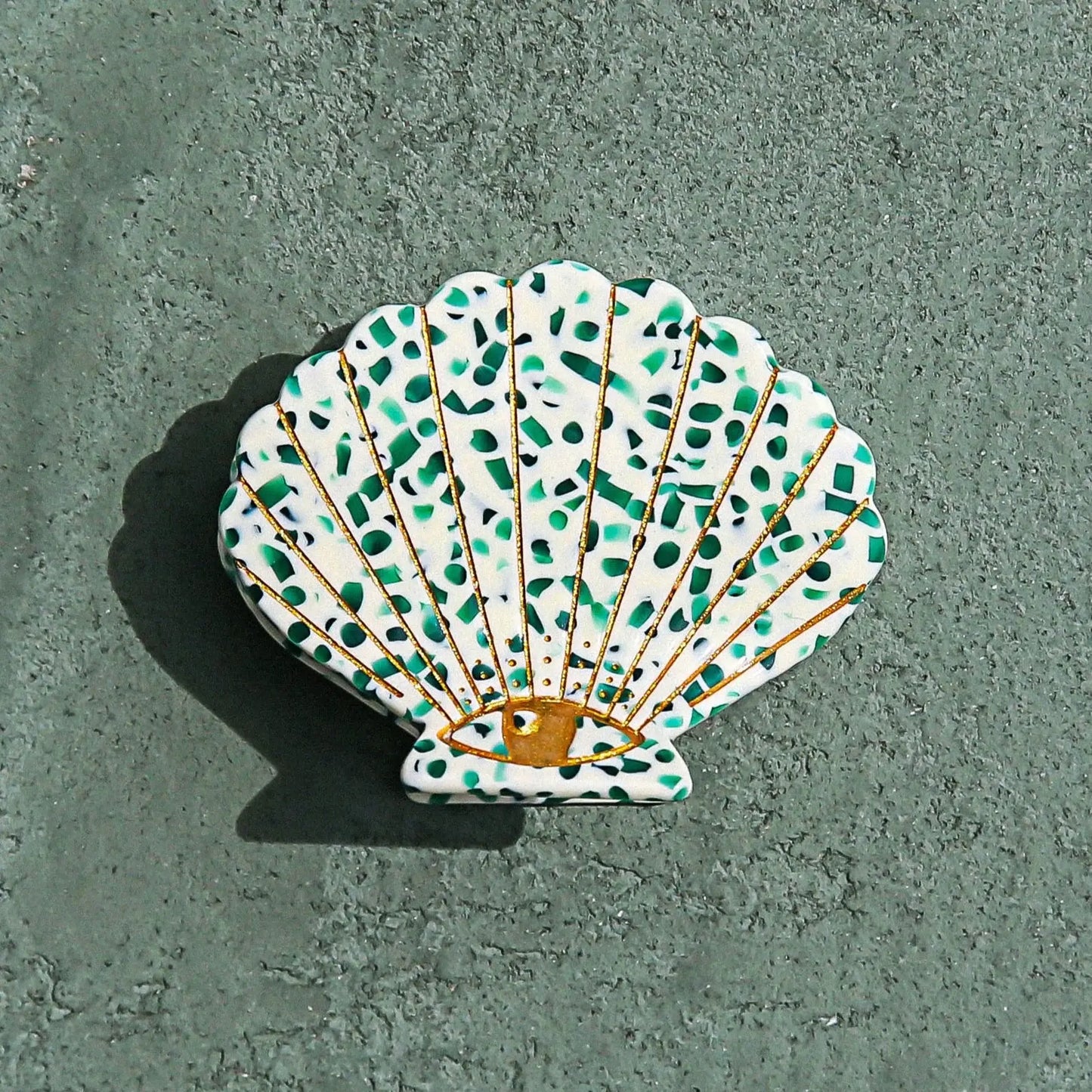 Green Terrazzo Shell