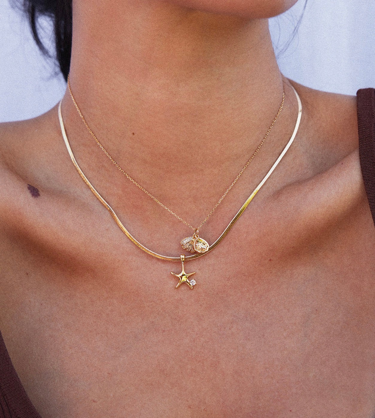 STARFISH SNAKE CHAIN NECKLACE