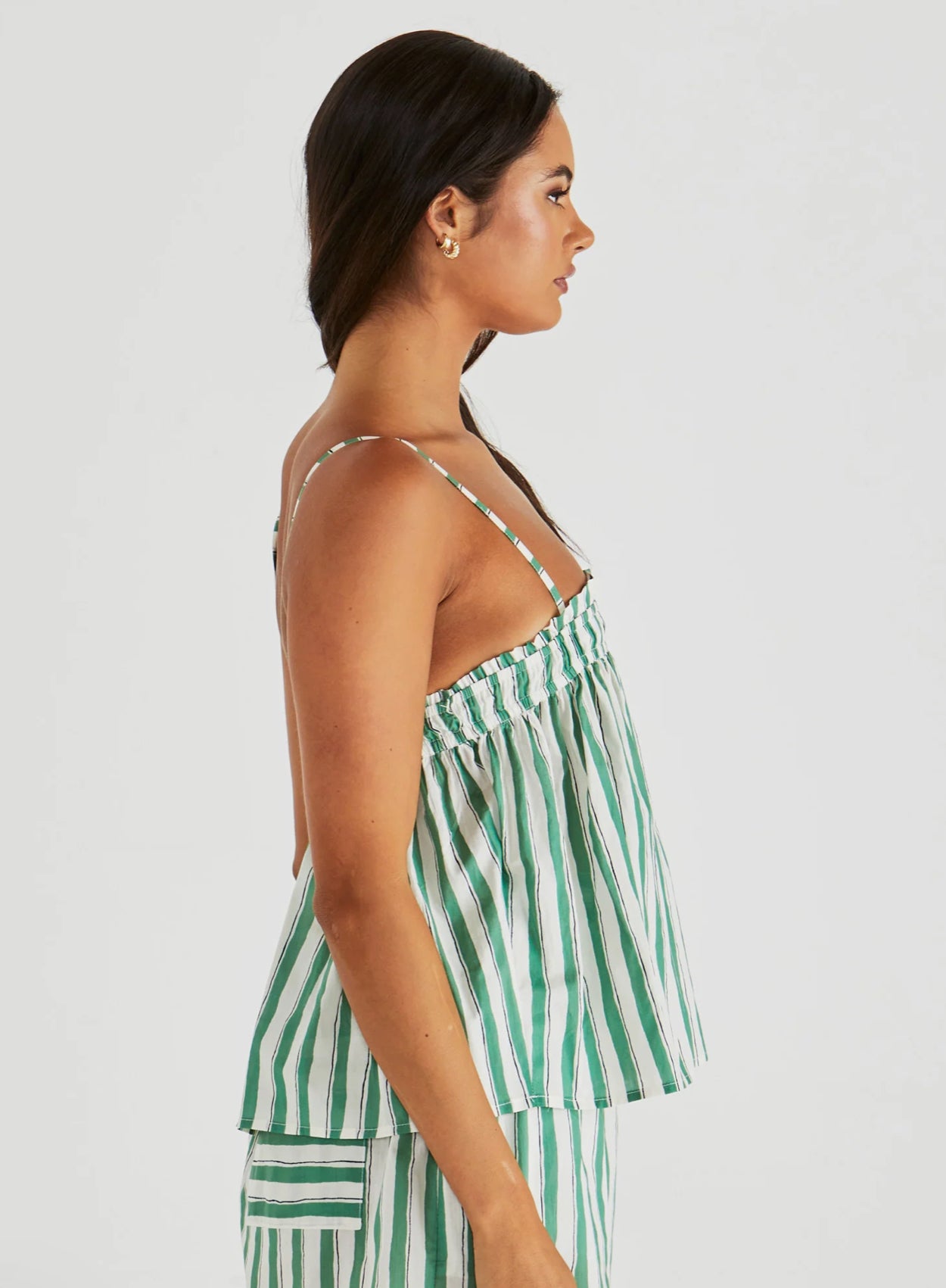 SERAPHINA CAMI - GREEN STRIPE