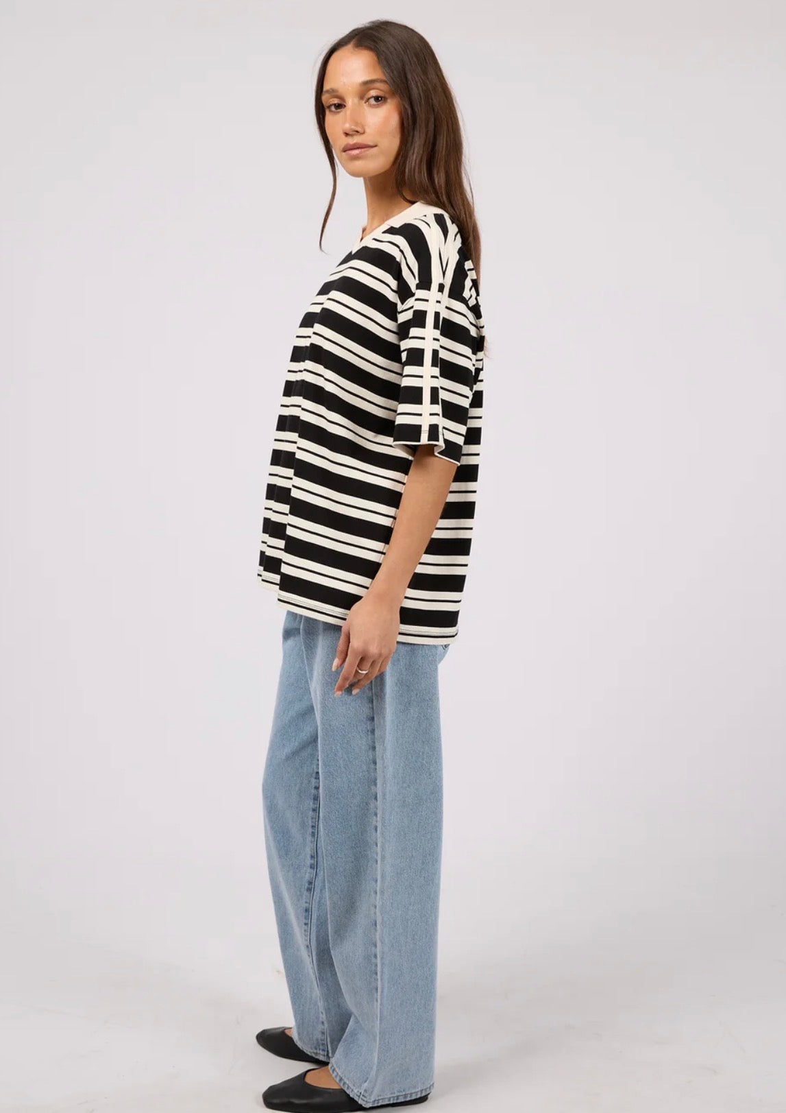 WALKER STRIPE POLO TEE BLACK