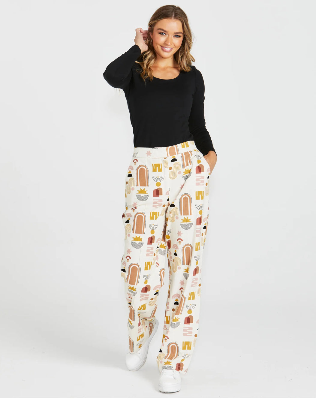 Roxy Tapered High Waist Pant - Abstract Print