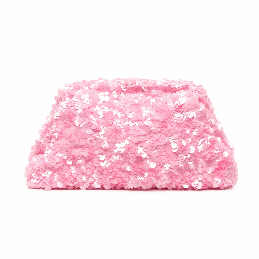 Tara Sequin Soft Clutch - Pink