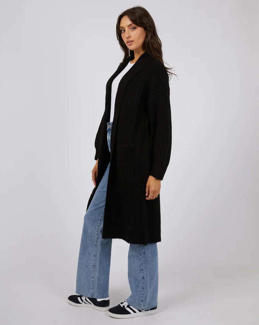 SERENA LONG LINE CARDI BLACK