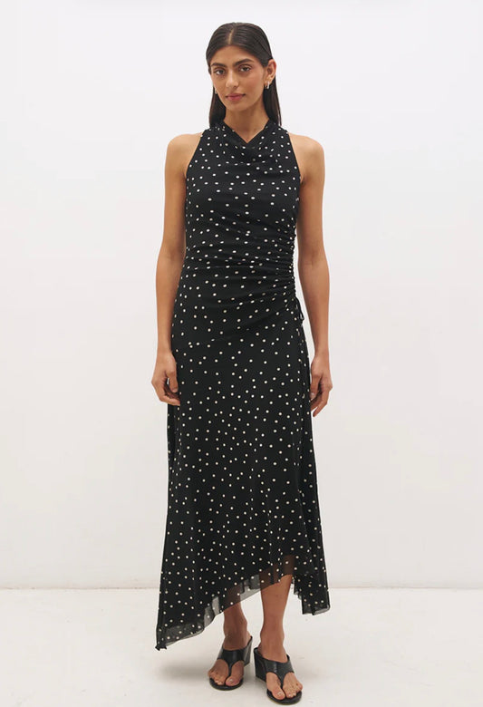 Vesper Spot Dress Black Base Polka Dot