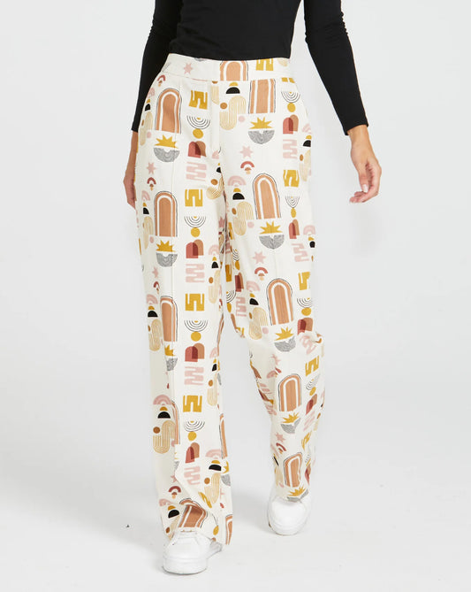 Roxy Tapered High Waist Pant - Abstract Print