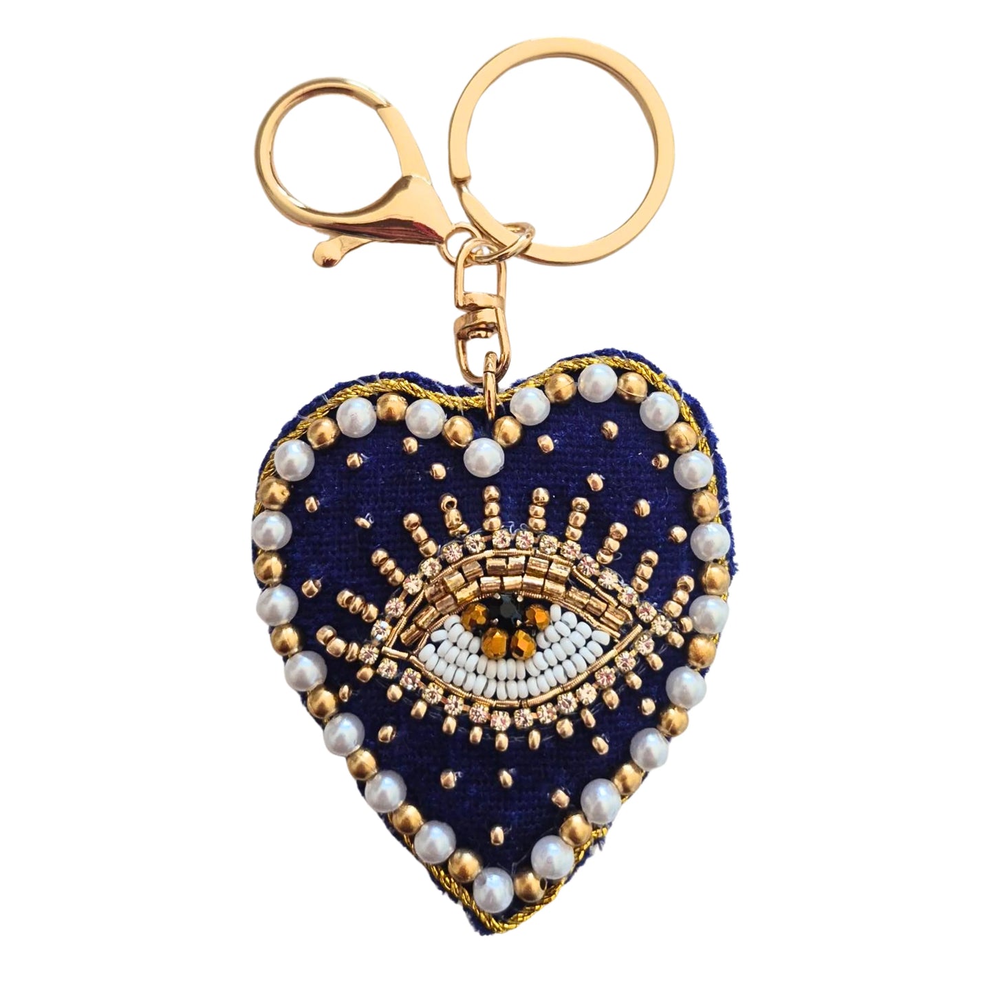 BEADED KEYCHAIN - heart
