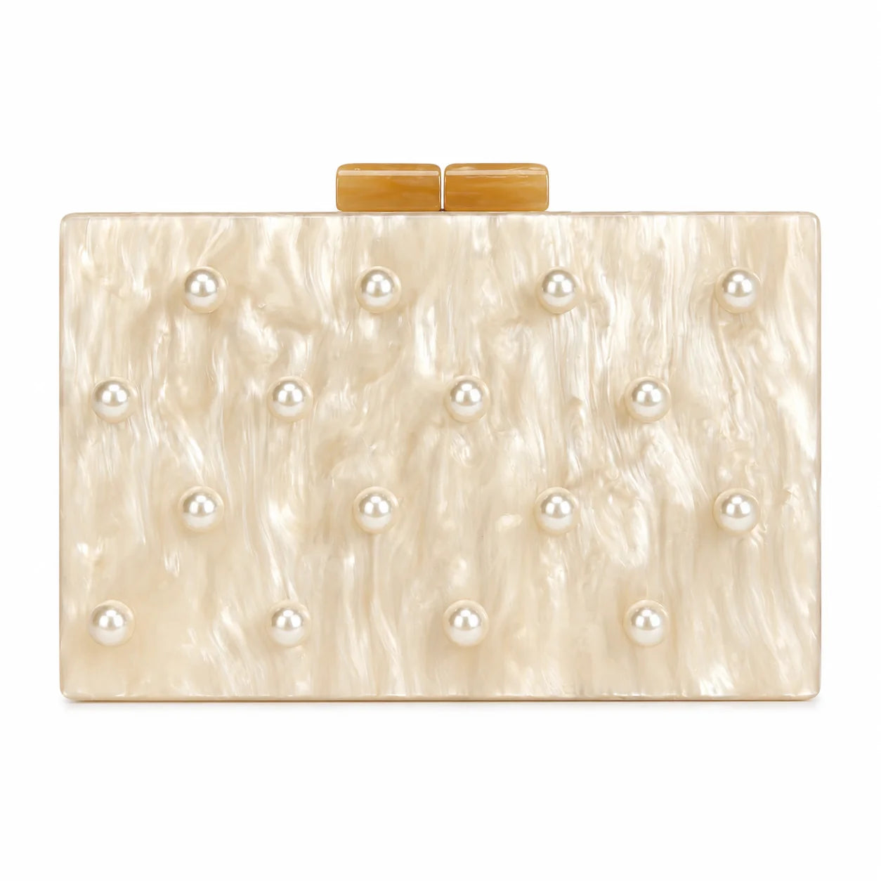 Champagne Clutch with Pearls