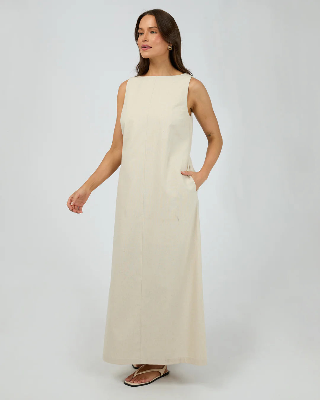 TALLOW TIE MAXI DRESS NATURAL