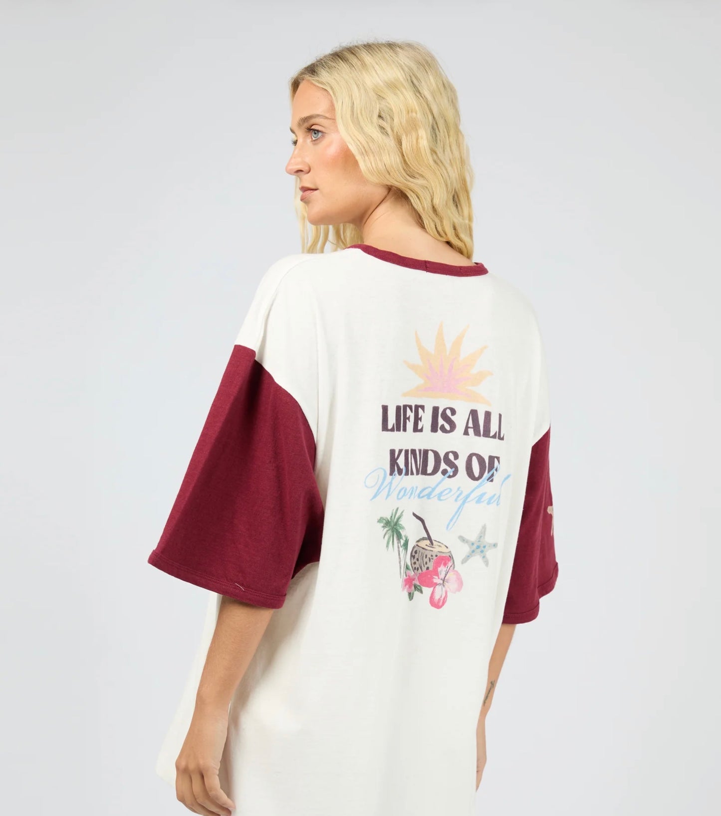 PARADISE OVERSIZED TEE WINE