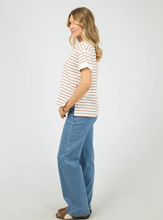 AAE WASHED STRIPE TEE CINNAMON