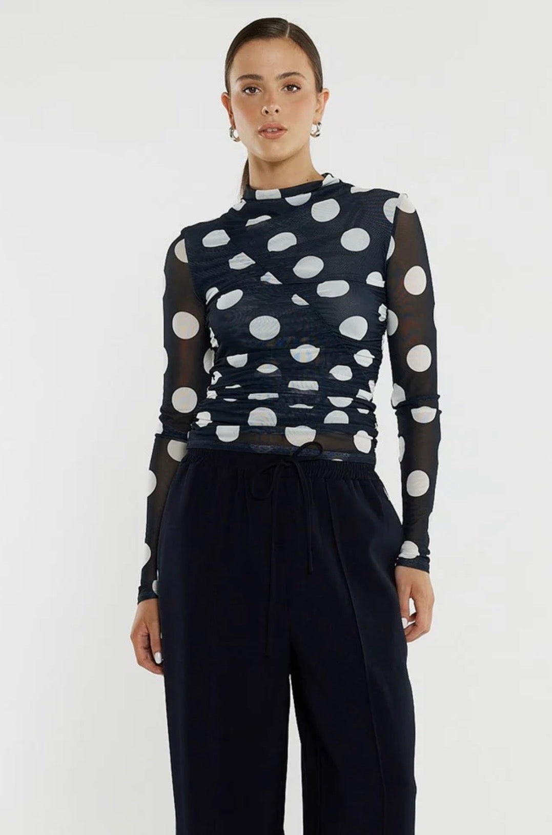 Pammie Seamed Mesh Top