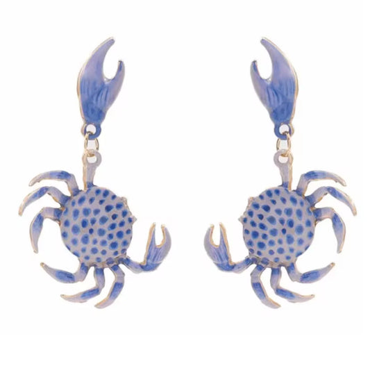 Crabbie Statement Earrings, Blue
