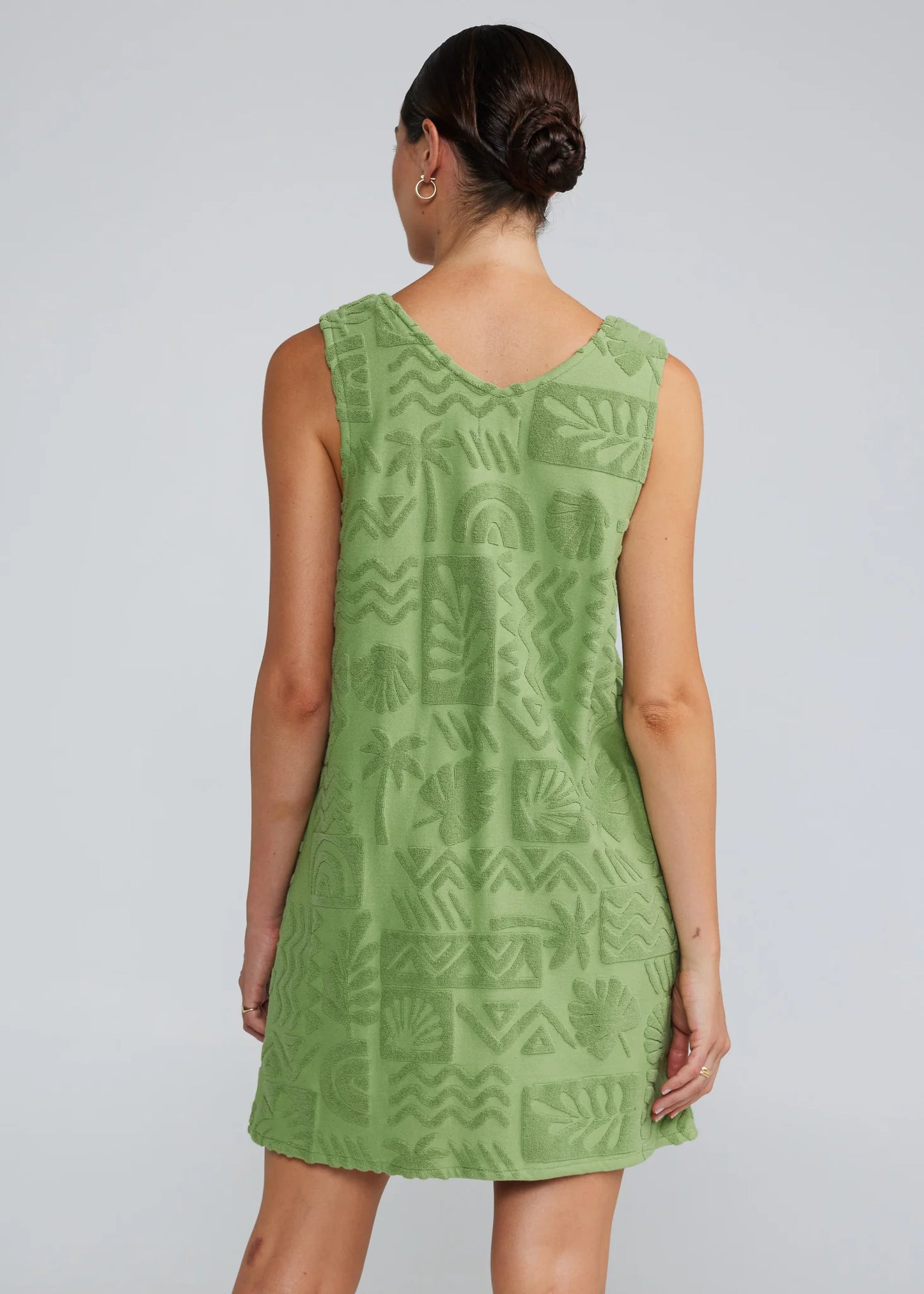 Mai Tai V Tunic Towelling Dress - Palm