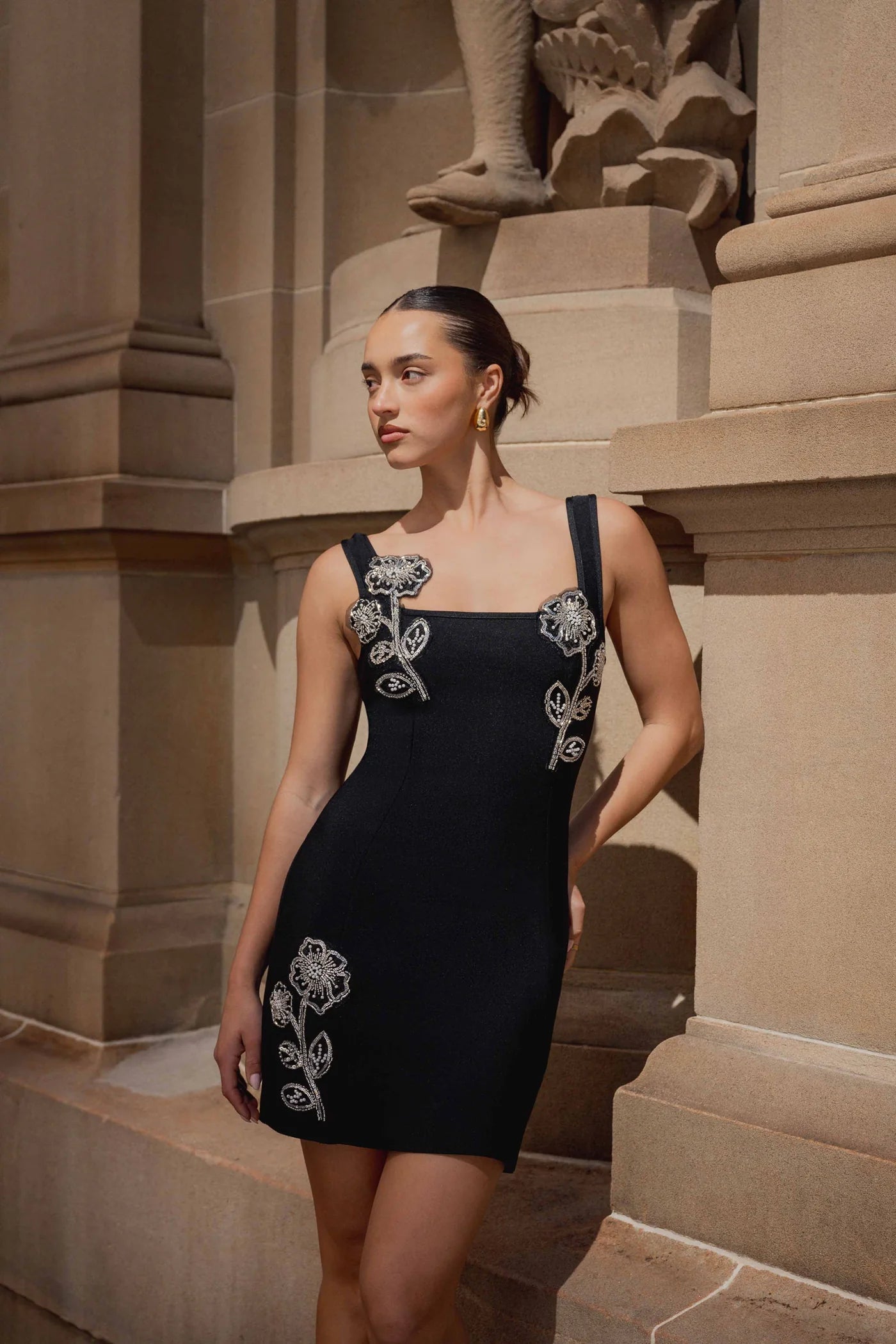 Soleil Party Mini Dress - Black