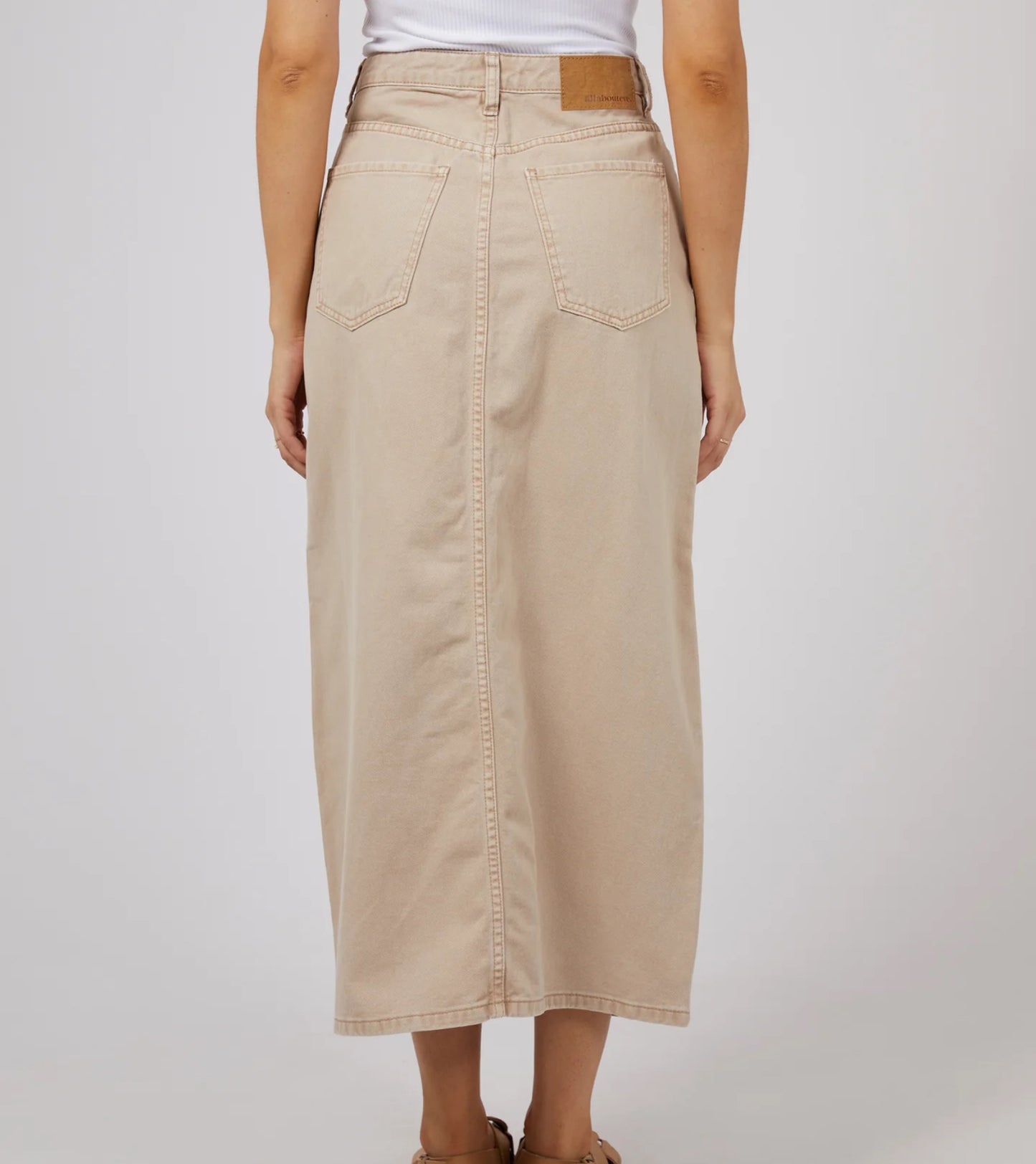 PIA DENIM MAXI SKIRT BEIGE