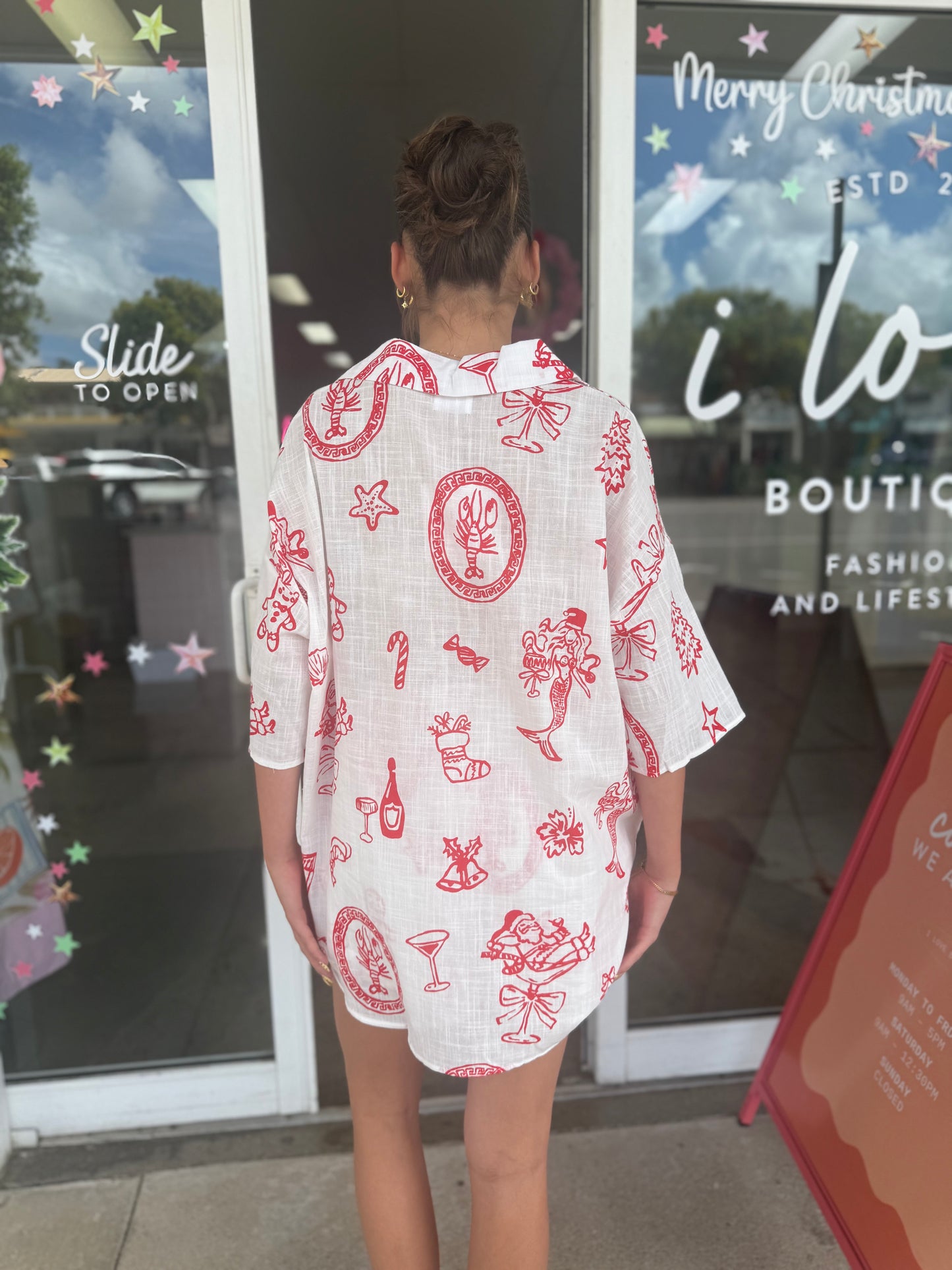 Tis’ The Season Shirt and Short Set - White & Red