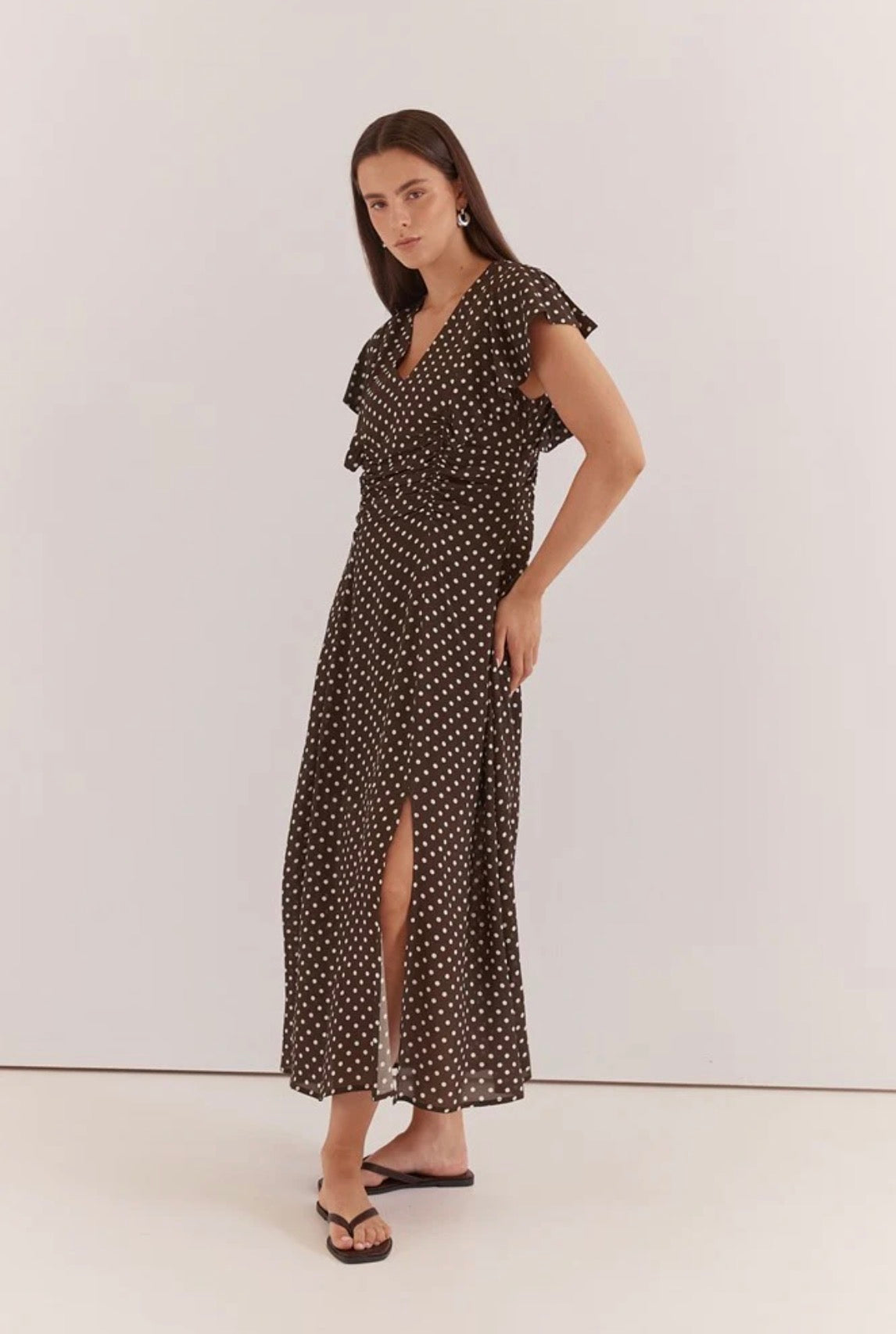 Elba Ruched Waist Dress - Polka Dot