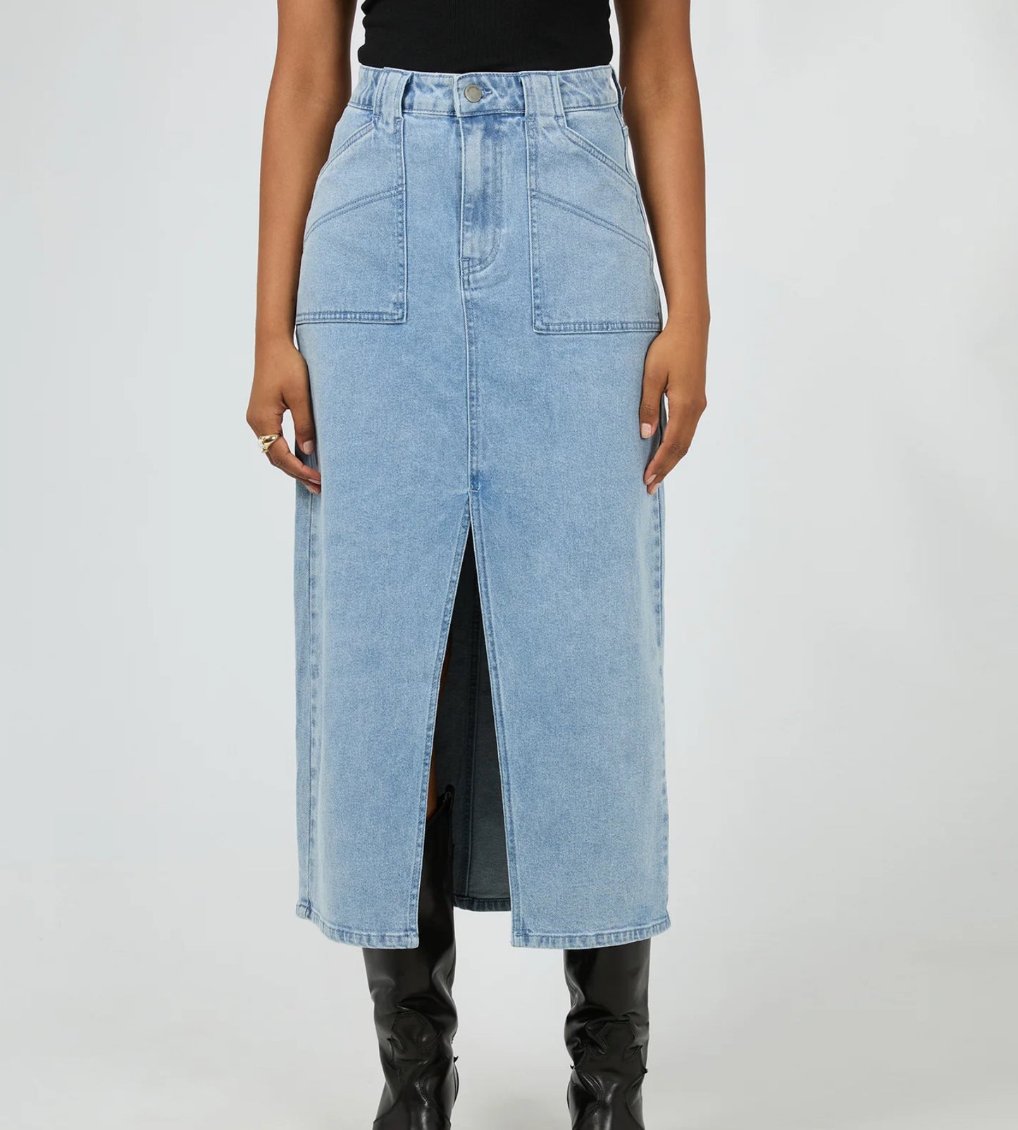 BECCA MAXI SKIRT LIGHT BLUE
