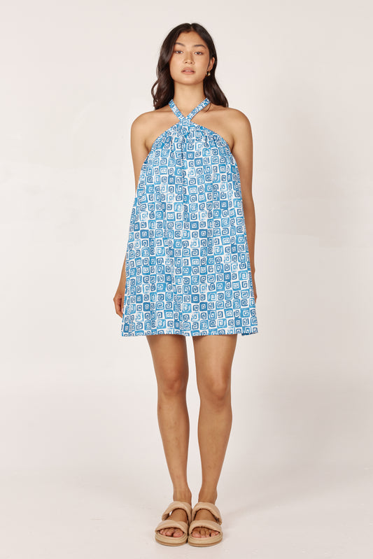 Nisi Mini Dress - Ocean Print