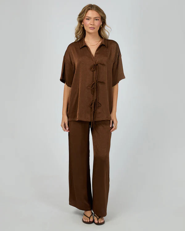 Gabriel Button Up Shirt - Brown