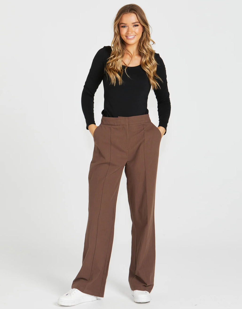 Roxy Tapered High Waist Pant - Chocolate