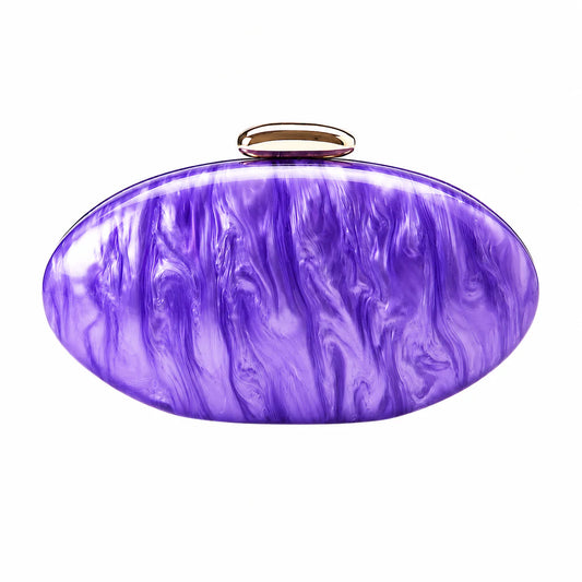 Acrylic Clutch - Lilac with Gold Top