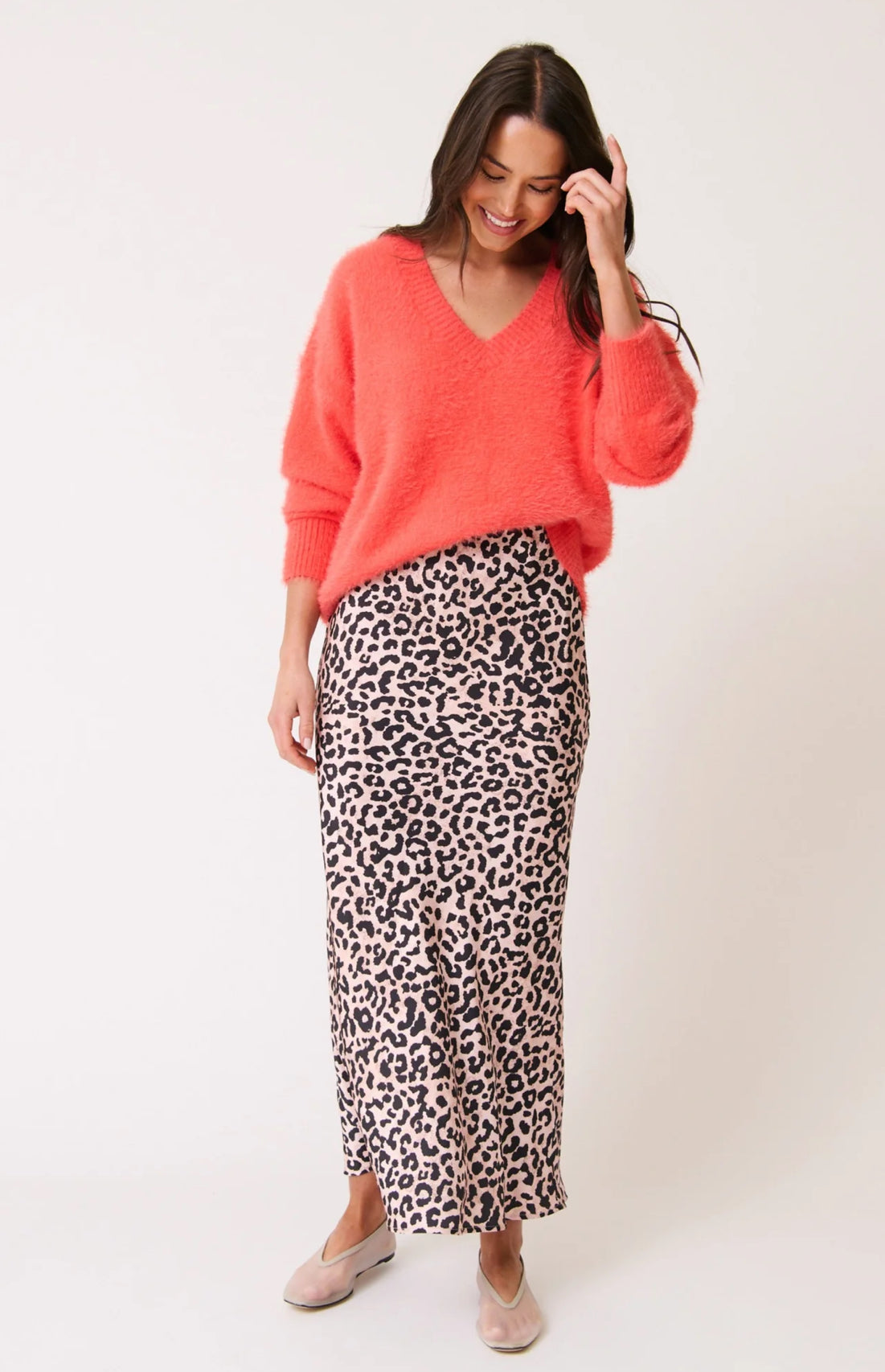 Millie Slip Skirt - Neutral Leopard