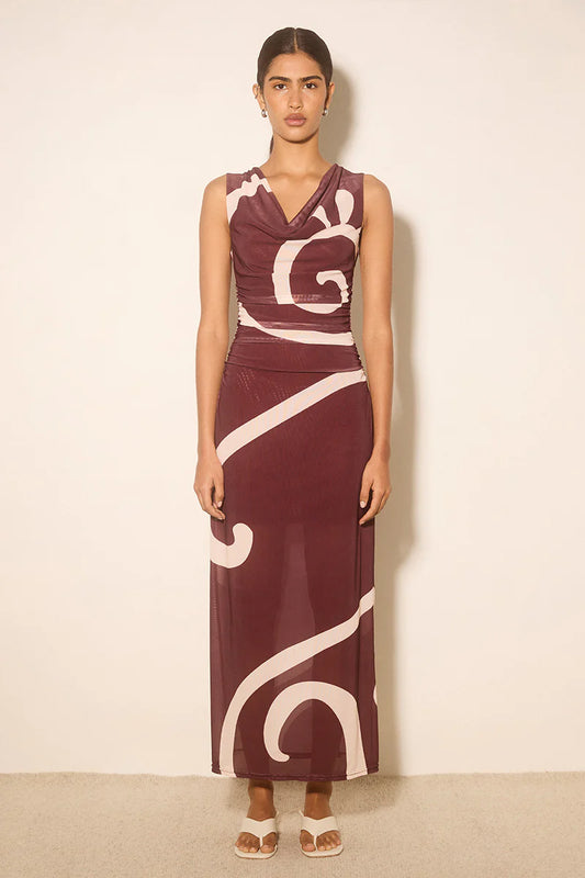 SIERRA DRESS PLUM SWIRL
