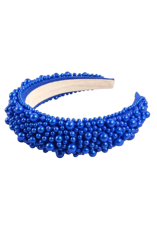 Blaire Pearl Cobalt Beaded Headband