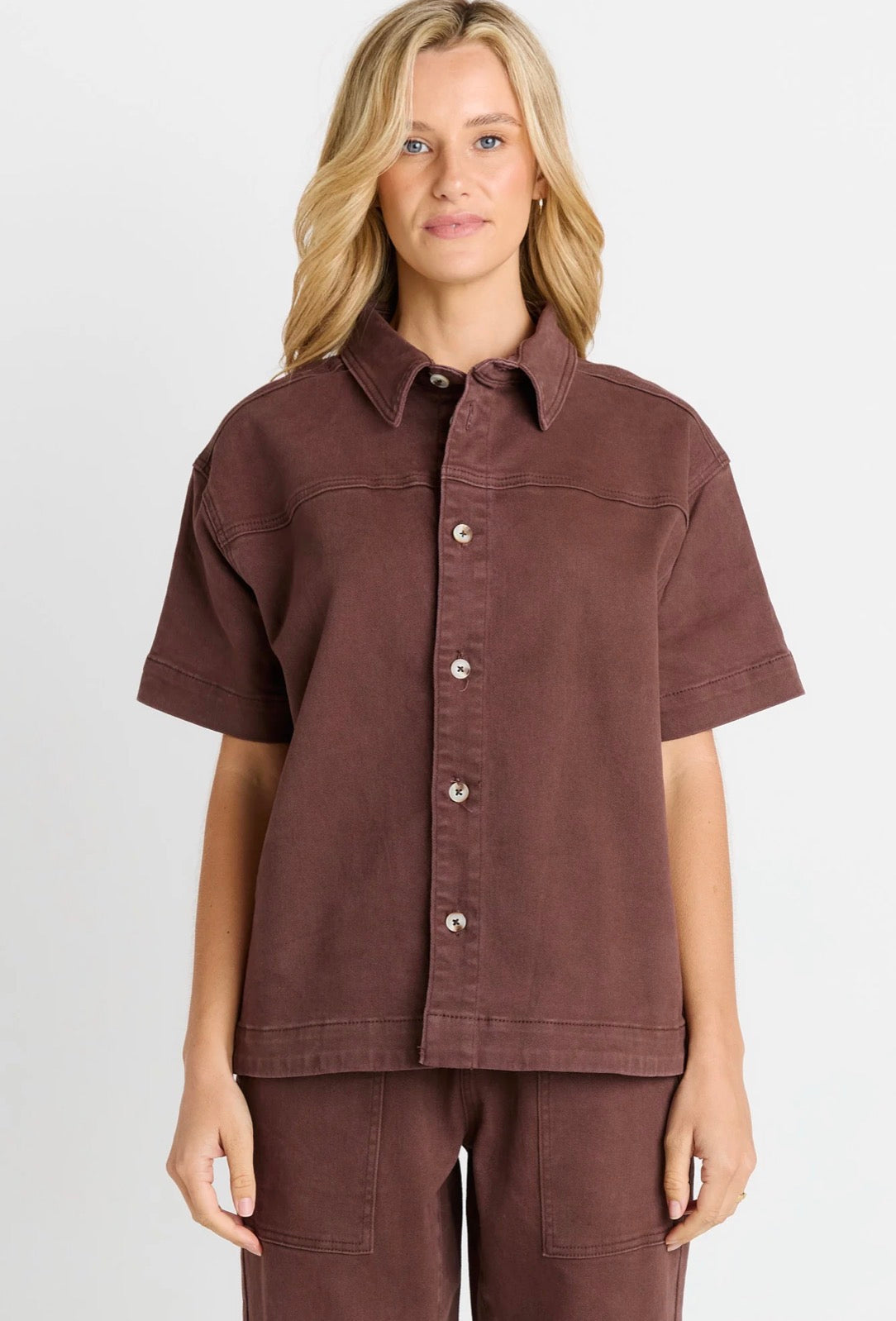 Quinn Cotton Shirt - Chocolate