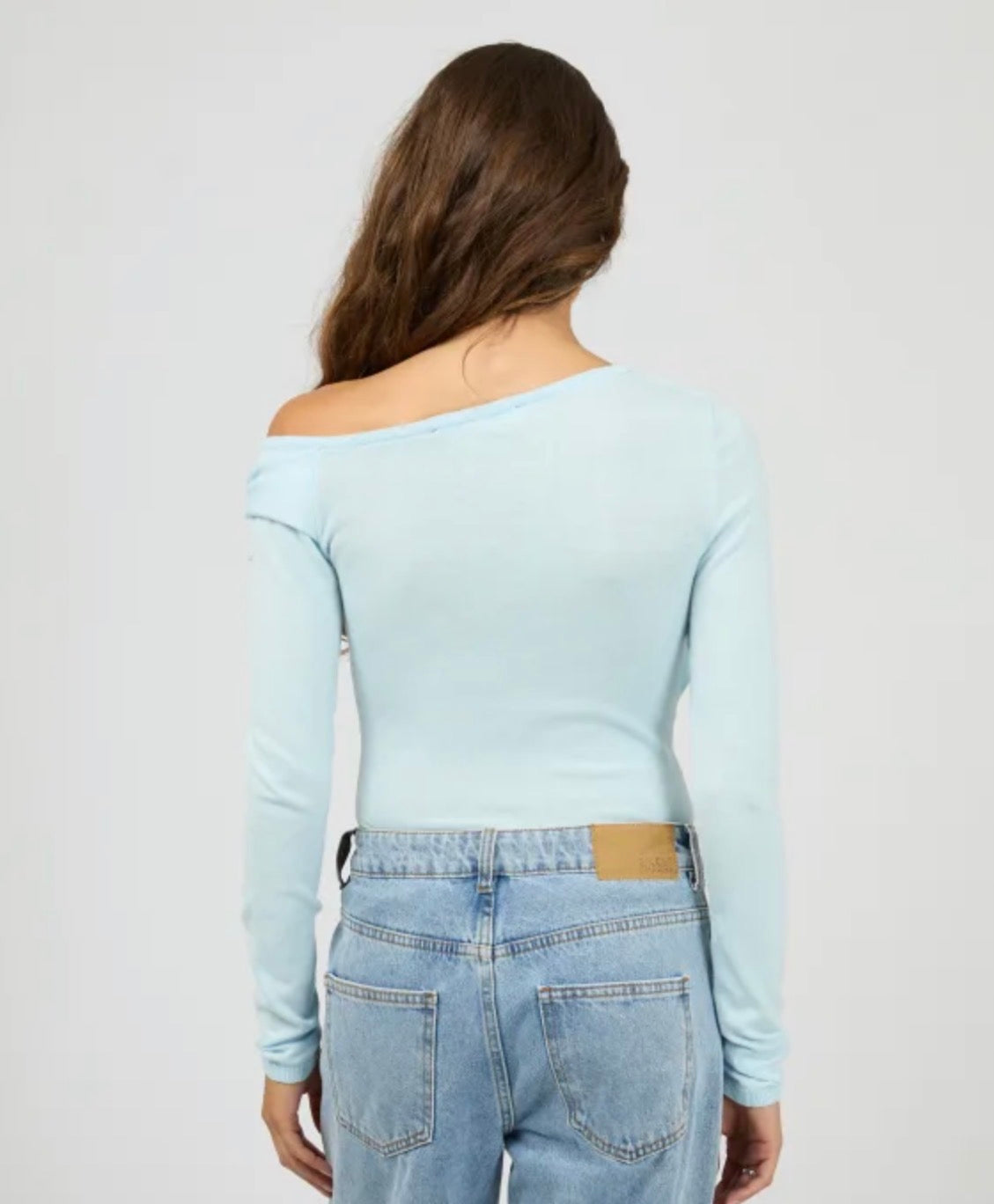 ASHTON KNIT LAYERED L/S TOP - Light Blue