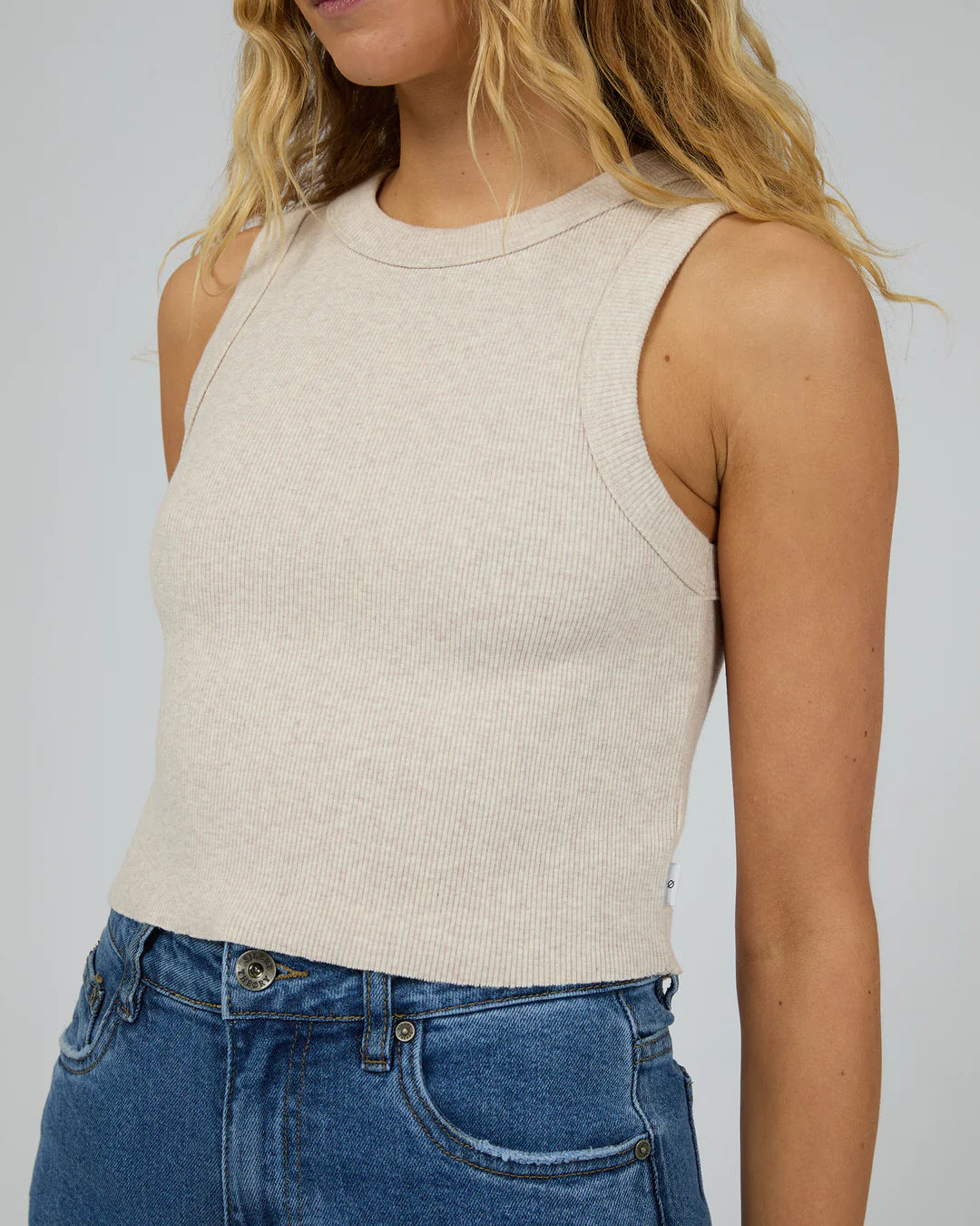 PIA CROP TANK OATMEAL
