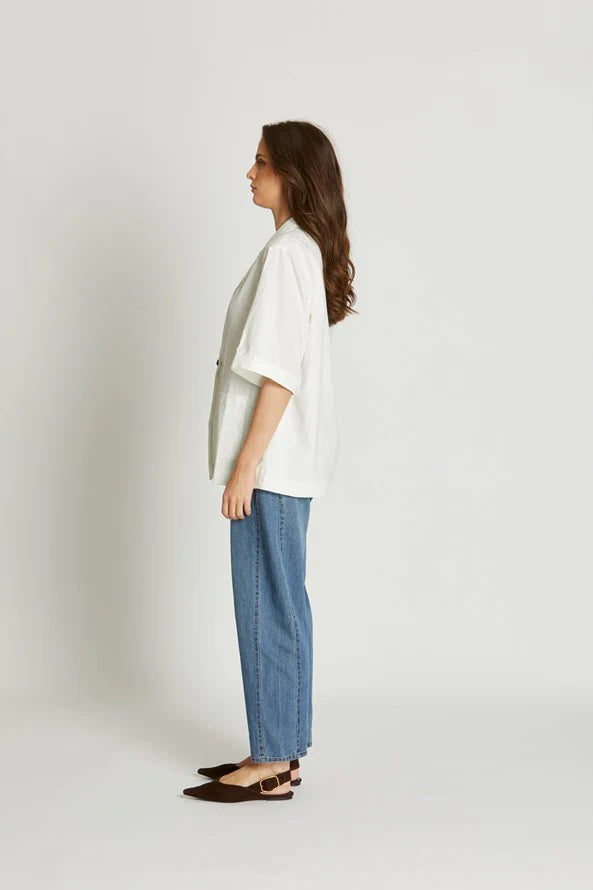 Florence Cotton Linen Loose Fit Amber Jacket