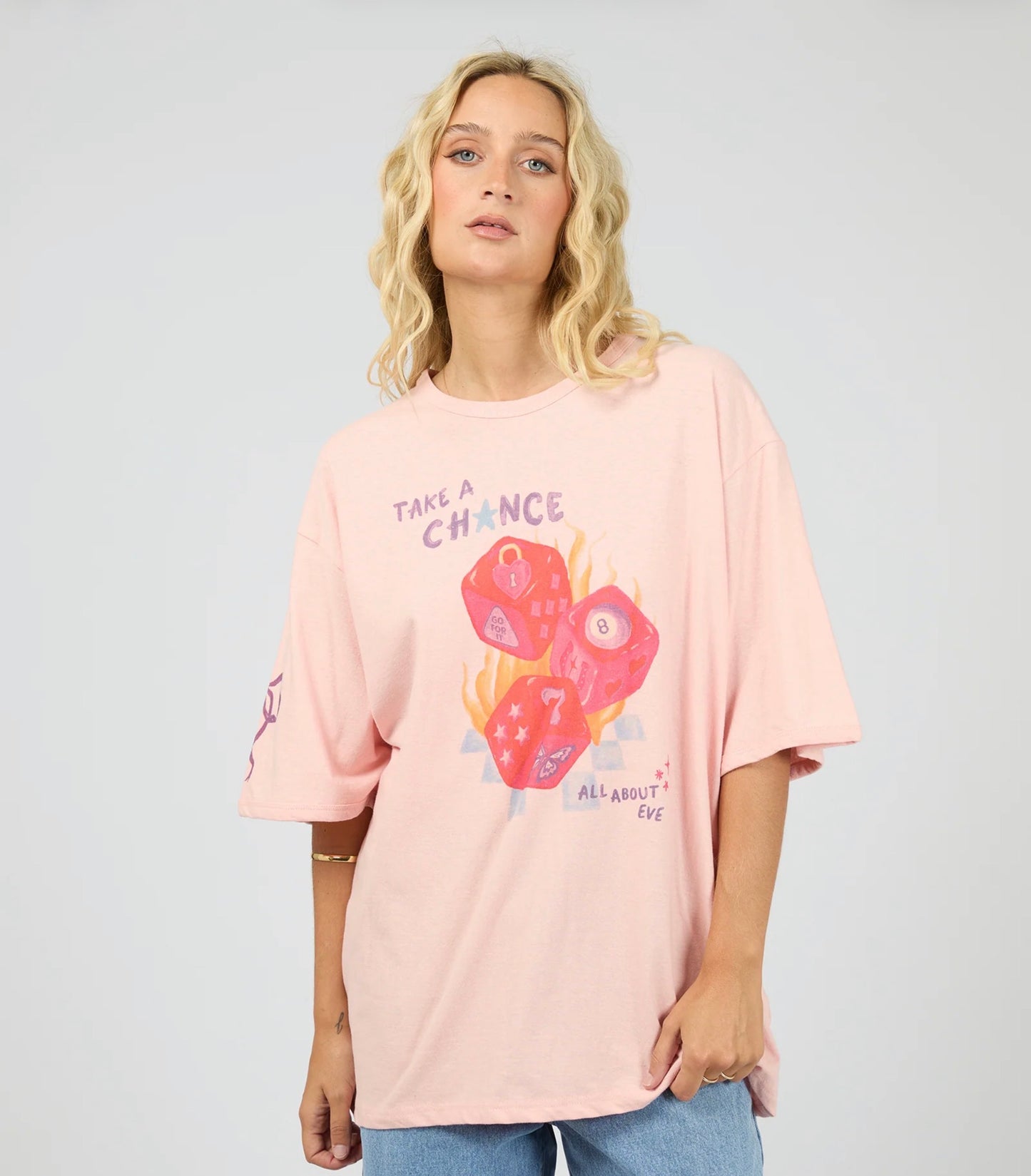 SNAKE EYES OVERSIZED TEE LIGHT PINK