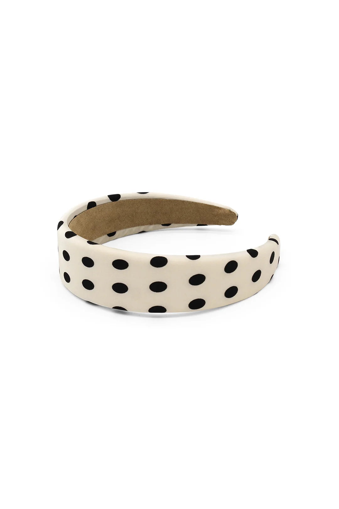 SLOANE HEADBAND - WHITE WITH BLACK POLKA DOTS