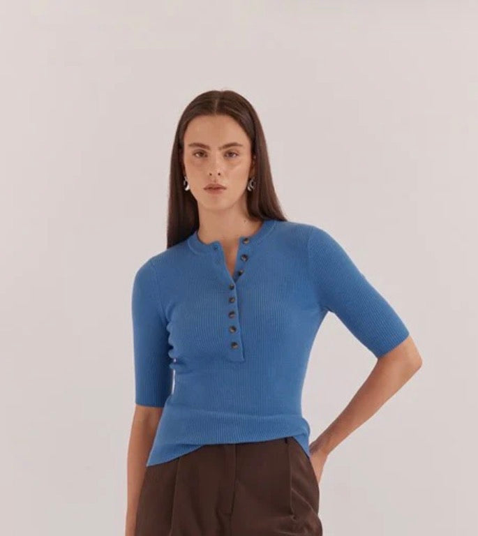 Lilee Rib Knit - Azure