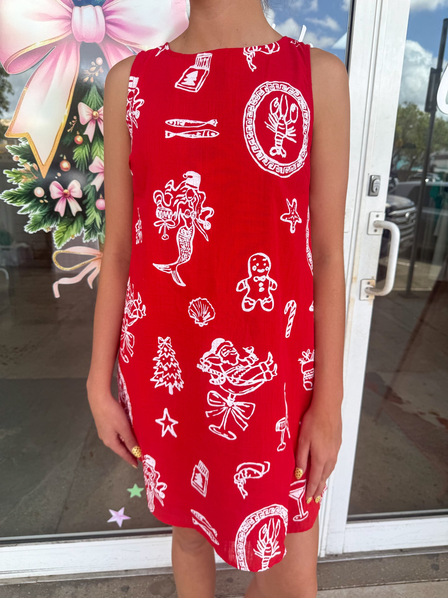 Tis’ The Season Mini Dress - Red & White