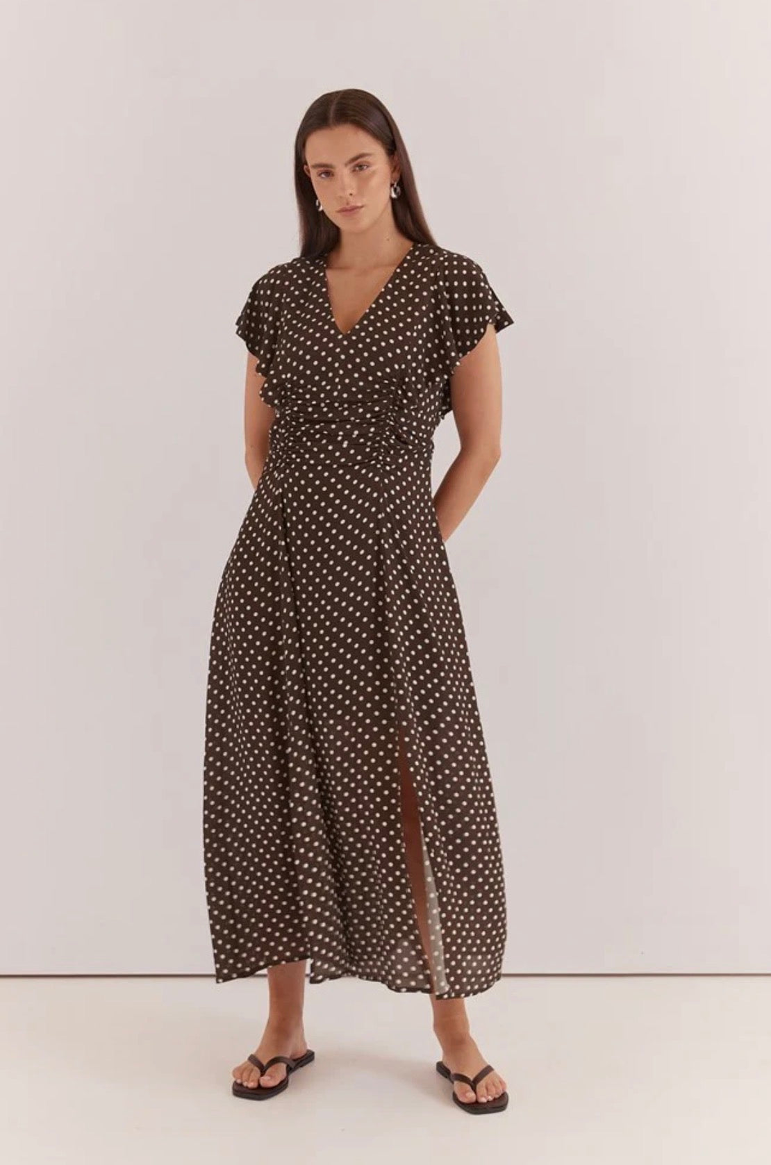 Elba Ruched Waist Dress - Polka Dot