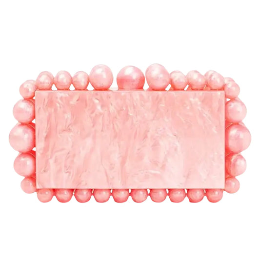 Bubble Acrylic Clutch - Pearl Pink